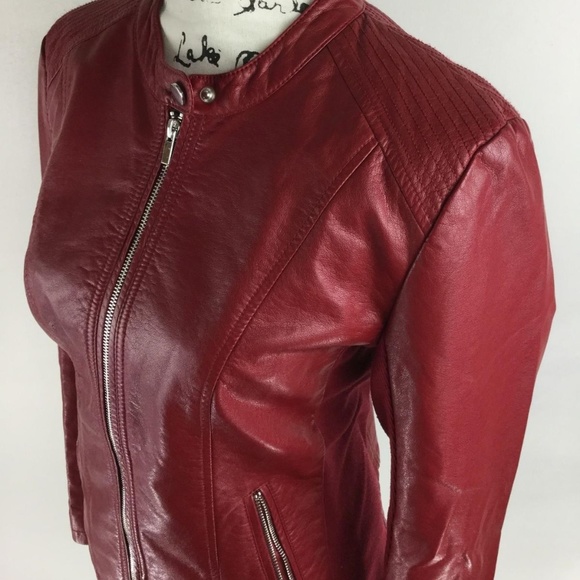 kenneth cole reaction faux leather jacket womens